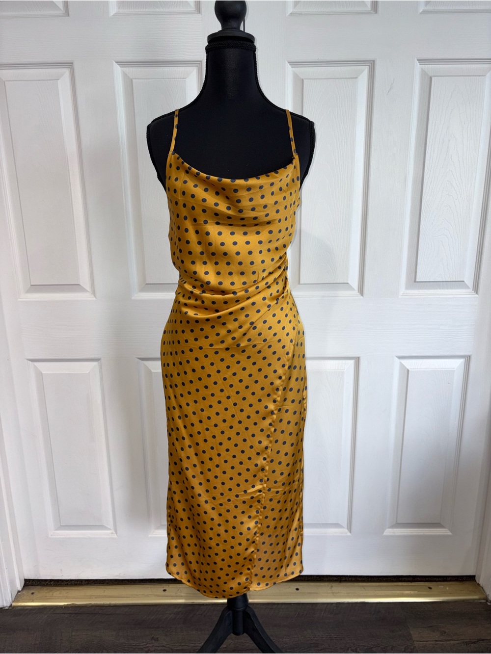 Lilyful Mustard Yellow Polka Dot Dress